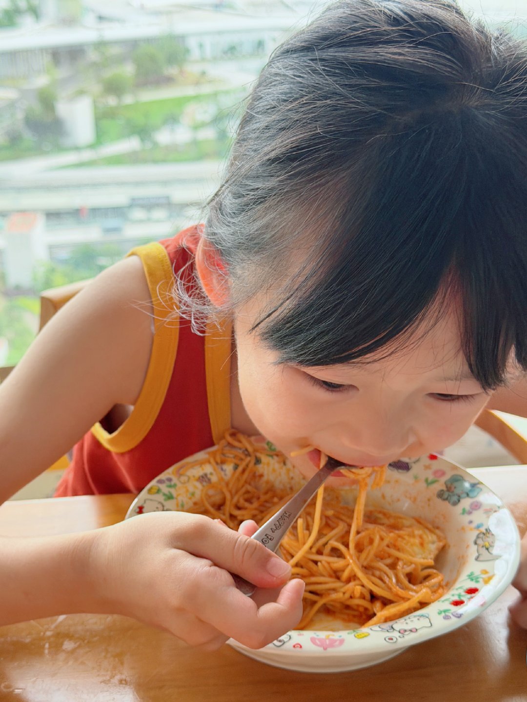 给邱姐做的早餐，番茄意面🍝还有一个荷包蛋 