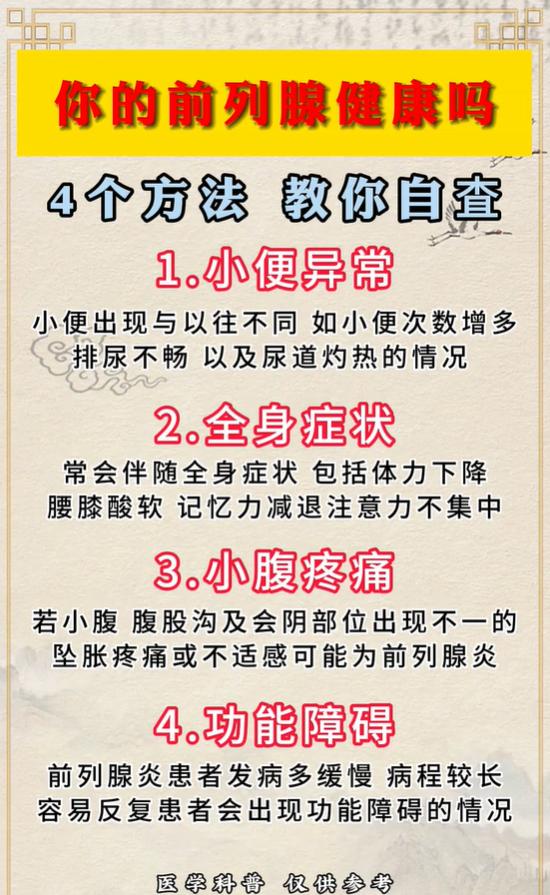 尿频小腹坠胀？4 个信号自查前列腺状态