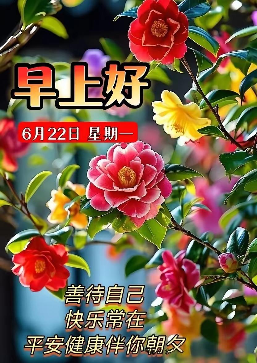 6.22🌹🍎♥️早上好[福][大笑]🌹
新的一周，美好开始，福运绵延，健康