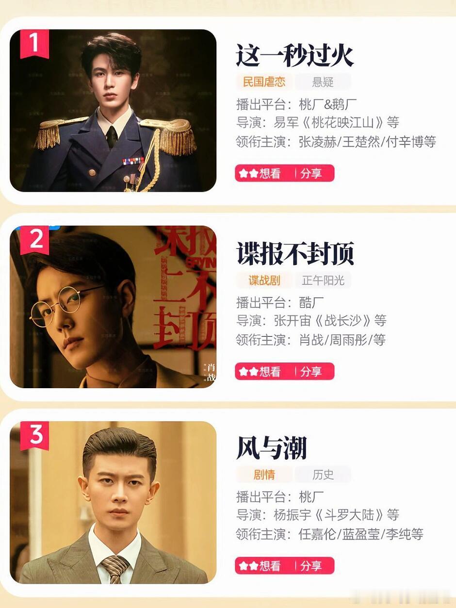 这18部待播民国谍战剧值得期待一下！ ​​​