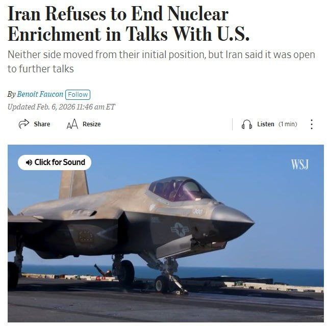 伊朗在与美国的谈判中拒绝停止铀浓缩活动， — 华尔街日报在周五举行的美伊高级别谈