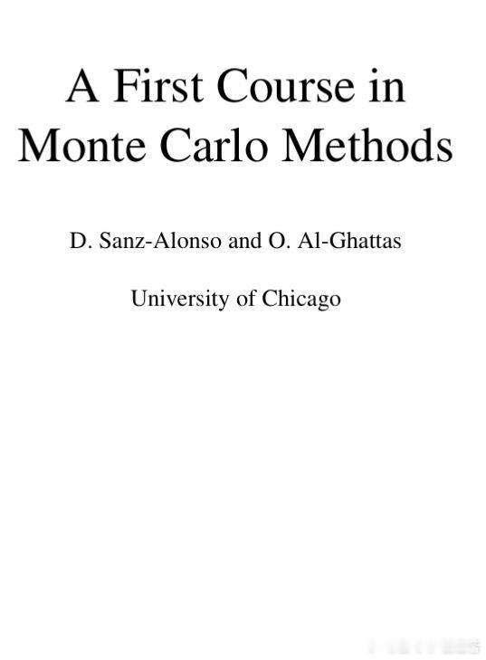 【重塑直觉：150页讲透 Monte Carlo 的底层逻辑】这份来自 arXi