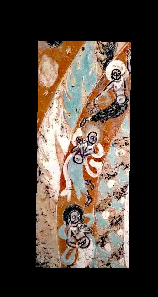 西域北凉时期壁画欣赏。沮渠蒙逊：中原与西域文化融合的推动者  在十六国...