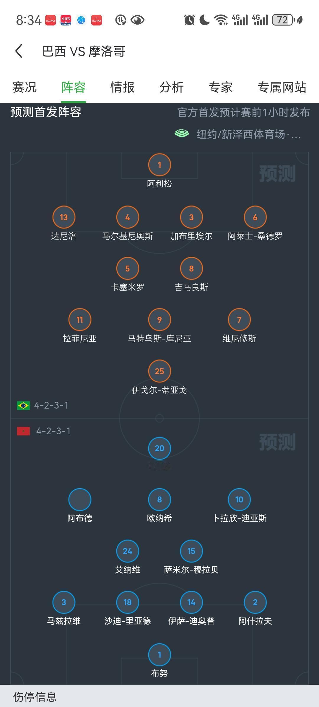 预测胜负：摩洛哥不败
比分：2比2或摩洛哥赢3比2