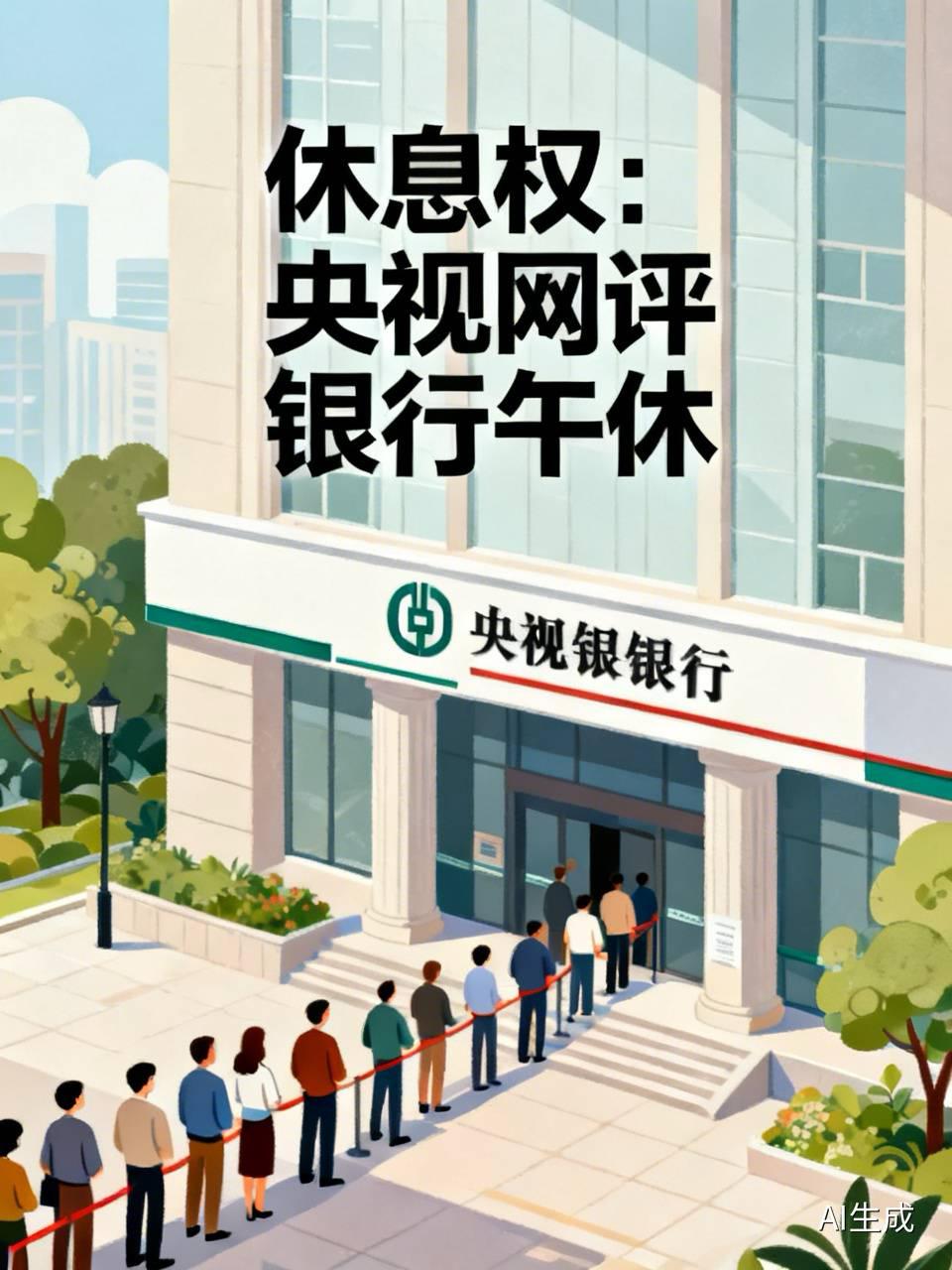 【休息权：央视网评银行午休】
    针对建行恩施分行试点午间关停全部人工柜台引