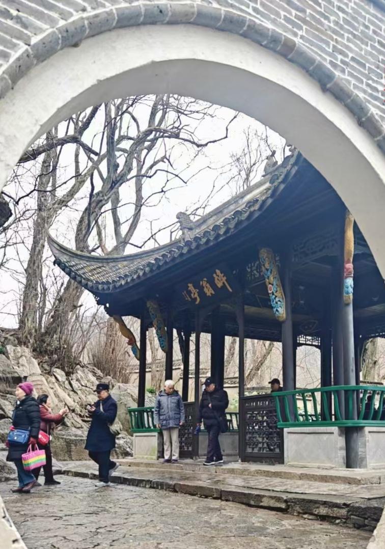 🎋 月洞门裁出古亭的剪影，枯树与雕梁私语，游人踩着石板路走进江南的旧梦。
🍂