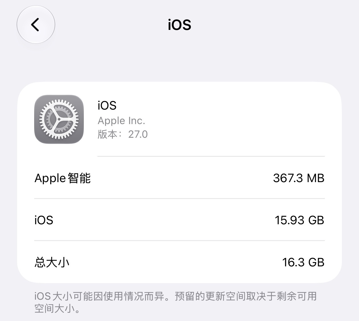 我看很多 iPhone 更新 iOS27 后 iPhone 储存空间里的 App