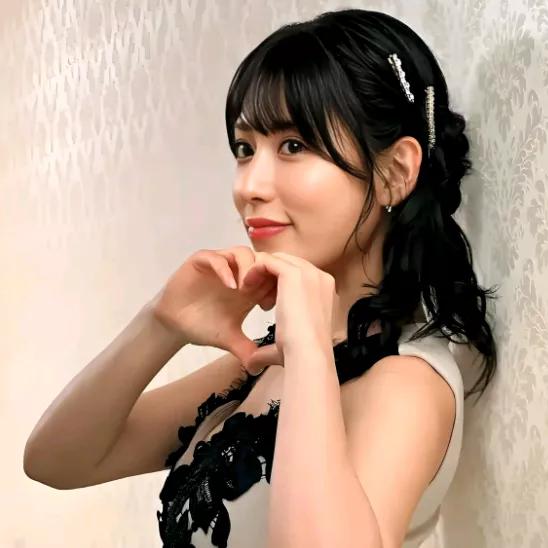 心形手势，甜美笑容，可爱少女心爆棚！甜系比耶少女 艳甜美少女 甜系女生。 里心美