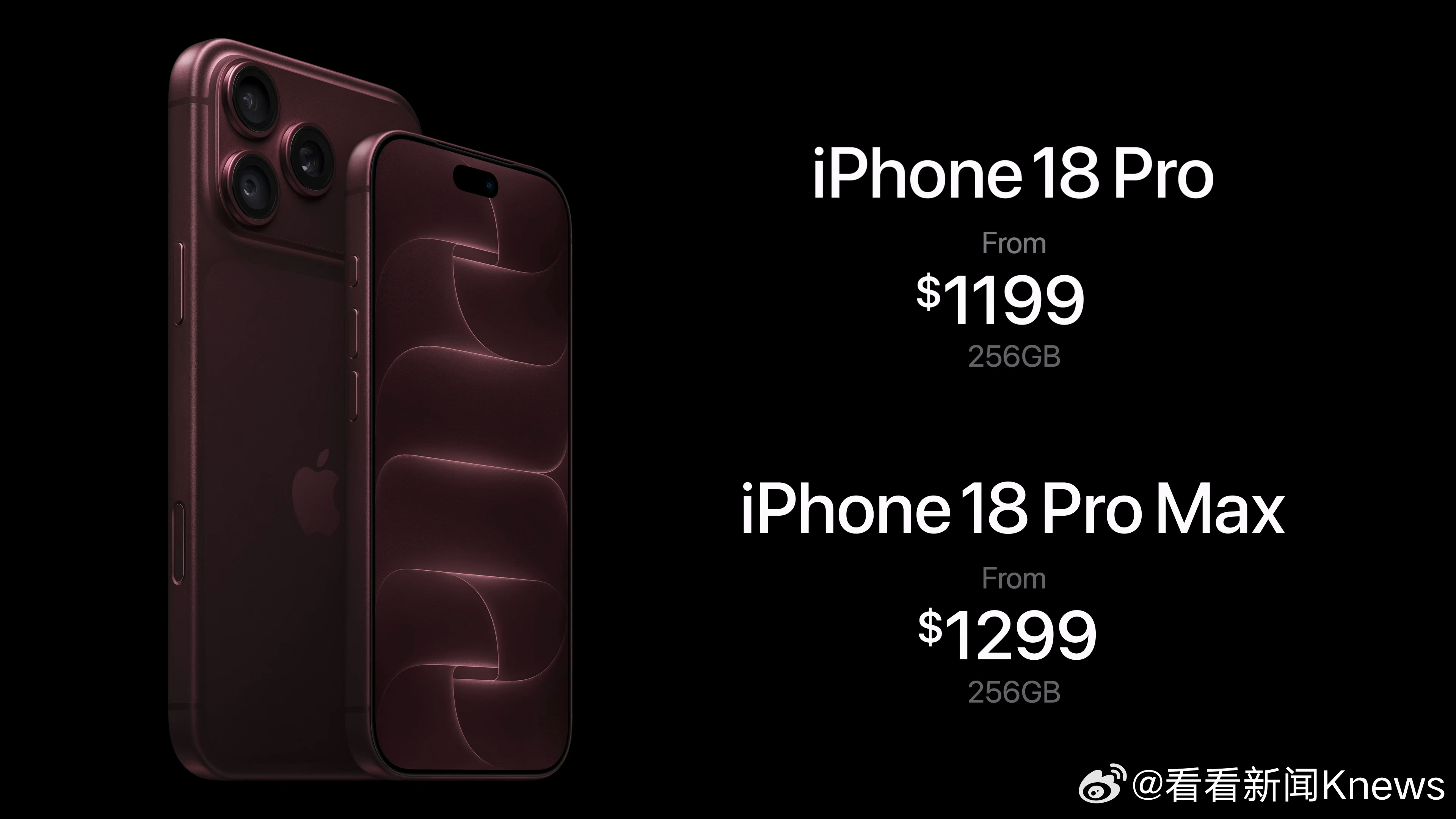 【#iPhone18Pro1199美元起售# 】价格出炉！iPhone18 Pr