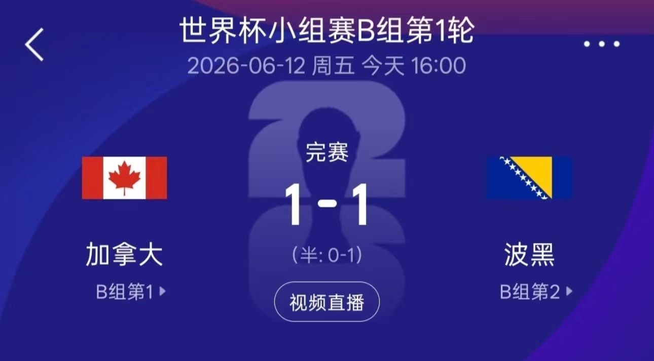 围观世界杯世界杯 今天的两场世界杯连我这个足球小白都看得津津有味。加拿大对阵波黑