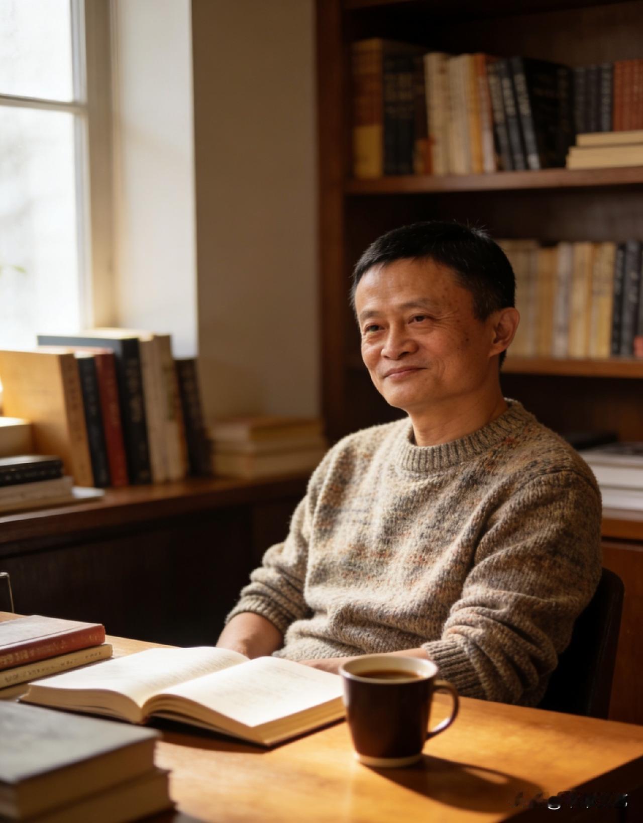 马云“家中有粮，心中不慌”，品一杯咖啡，看几页刘震云写的《一句顶一万句》，生活更