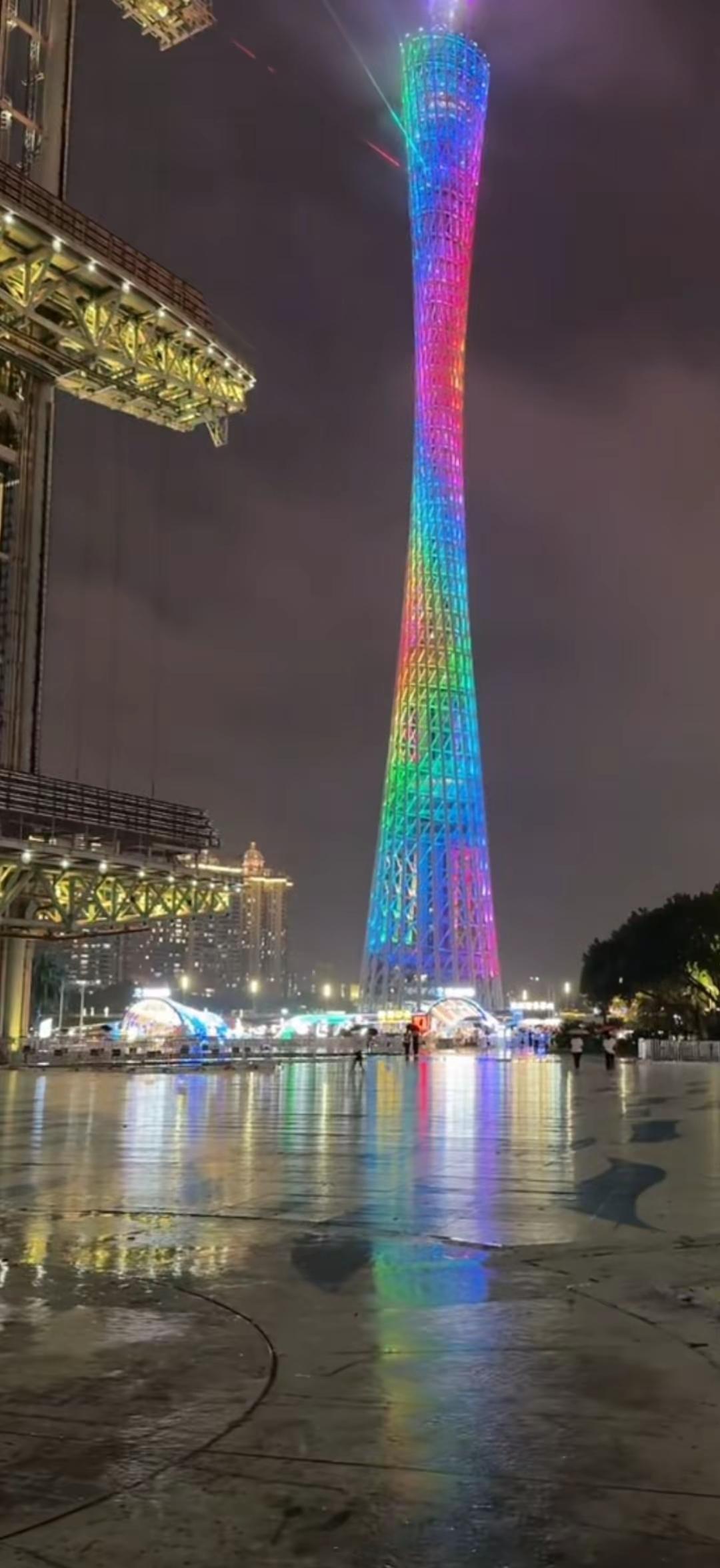 2026.5.21.夜晚中的广州塔 广州珠江灯光秀 广州塔灯光秀现场 海心桥夜景