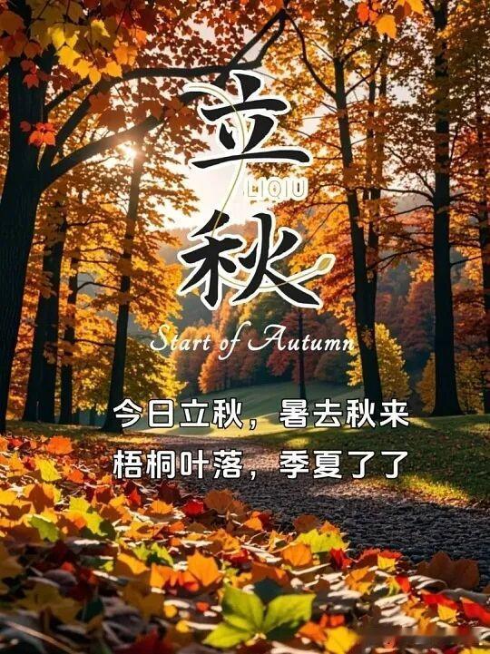 2026/08/07/（农历六月廿五）星期五早上好！今日立秋，秋天来了，树叶都变