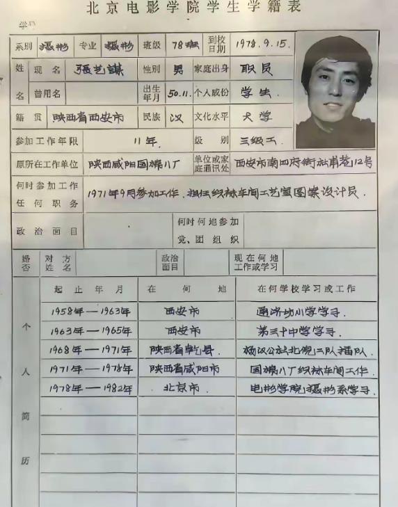 没有想到，张艺谋导演从年轻的时候就比较显老，后来老了反而显得比较年轻。张艺谋以前