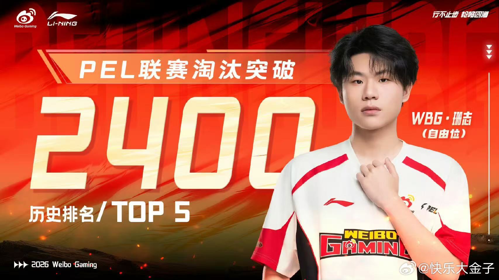 WBG珊志联赛淘汰2400 珊志生涯淘汰数突破2400，排名PEL历史第五位。微