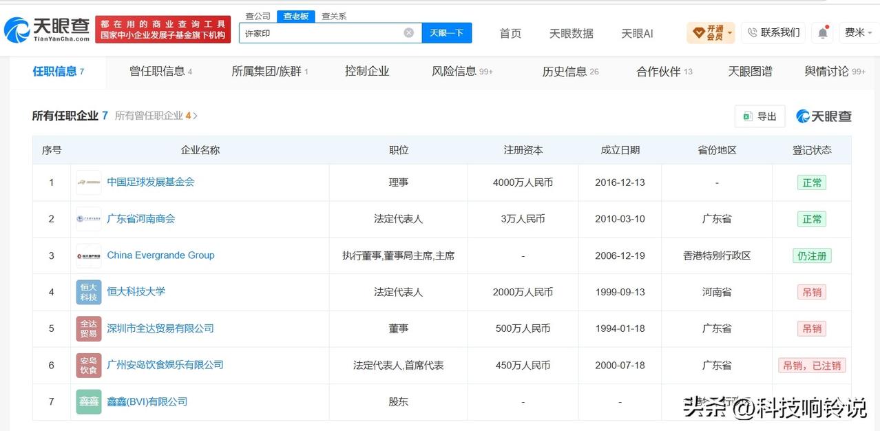 【许家印已被多次限消 许家印名下关联7家企业】许家印一审被判无期
据媒体报道，2