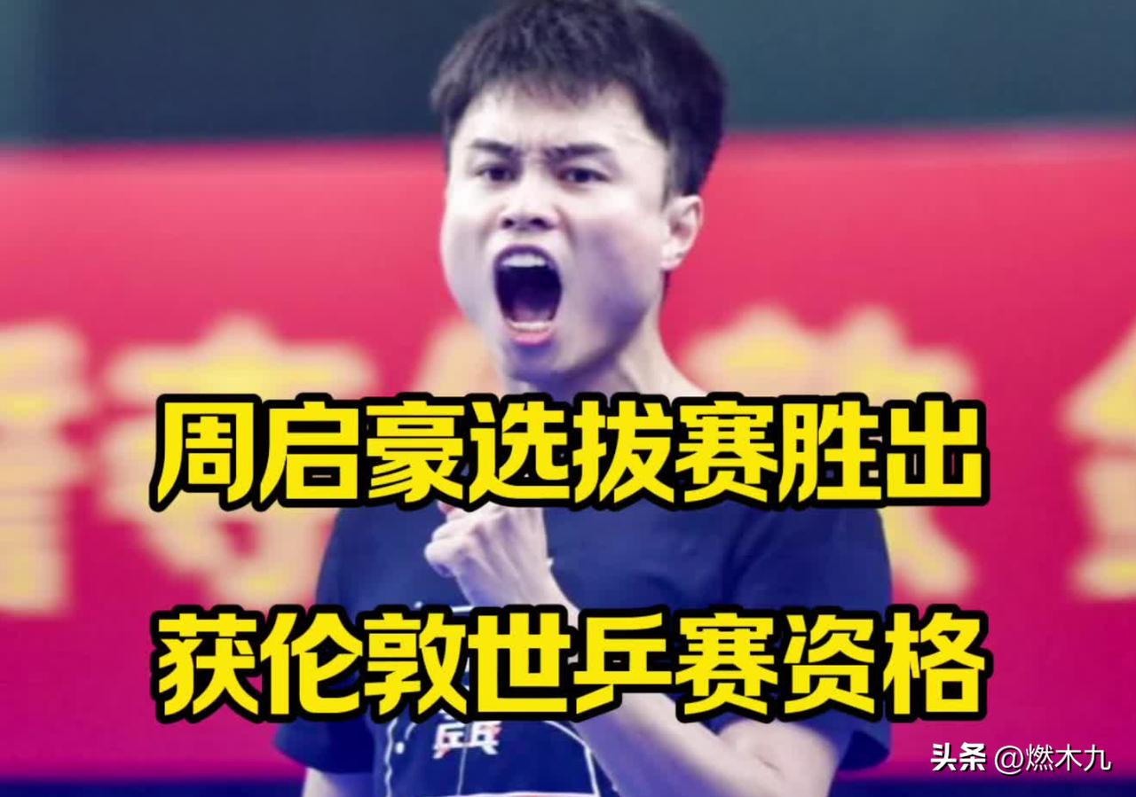 周启豪在选拔赛中胜出，获得伦敦世乒赛参赛资格。不过这阵容深度似乎不太够，要是真遇
