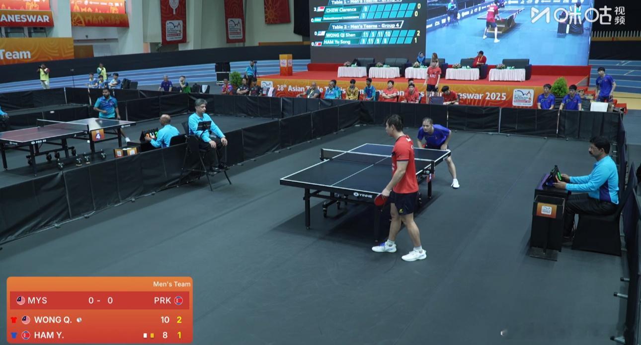 2025亚锦赛团体赛G4马来西亚1-0朝鲜黄祺燊3-1咸有成（11-9 5-11