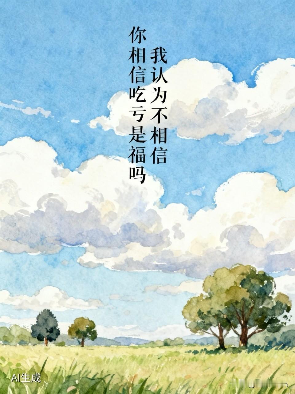 我认为不相信

说实话，"吃亏是福"很多时候是占了便宜的人编出来安慰吃亏的人的。