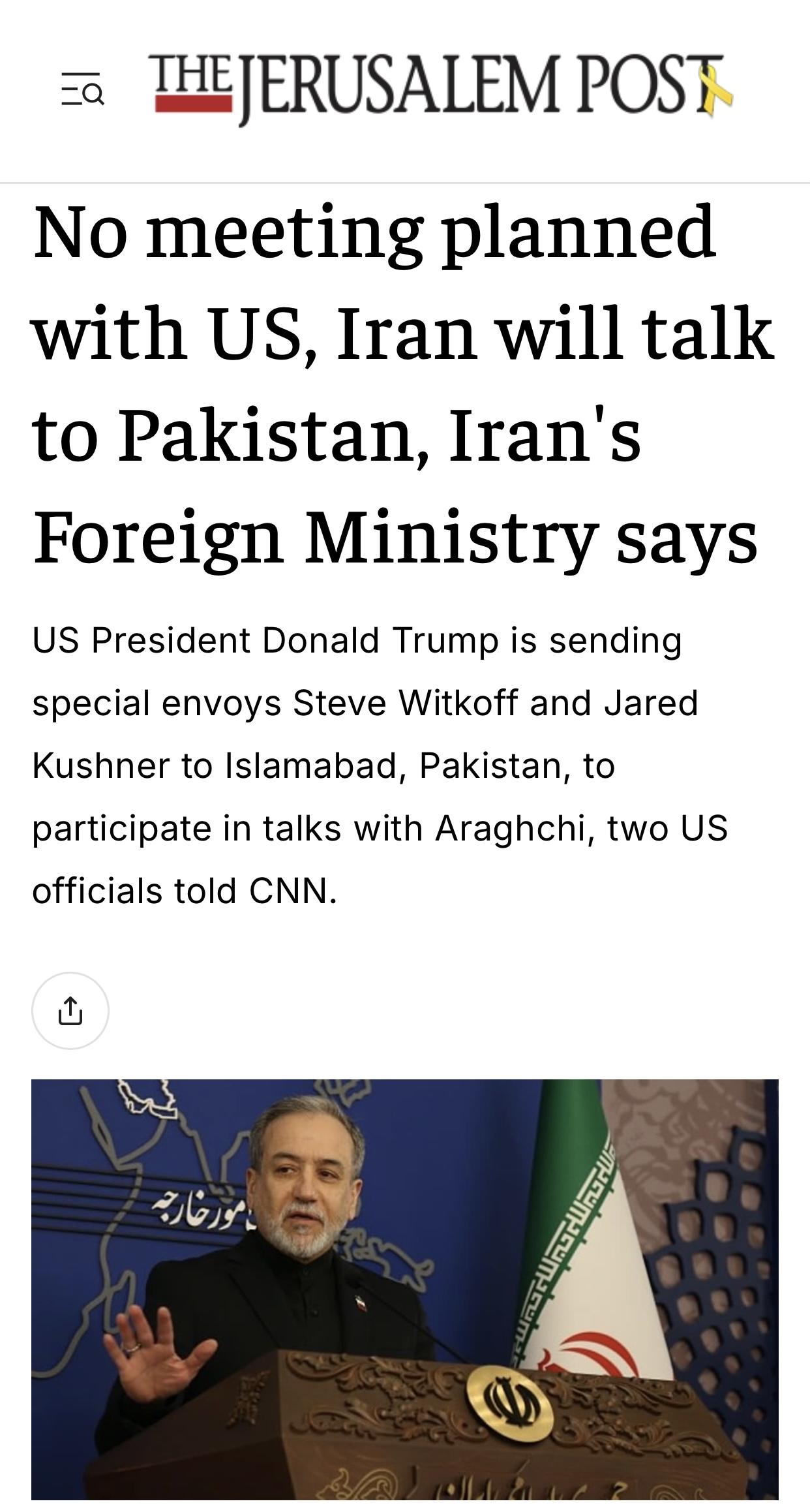 以媒：伊朗外交部表示”没有计划与美国举行会谈”

以色列《耶路撒冷邮报》官网4月