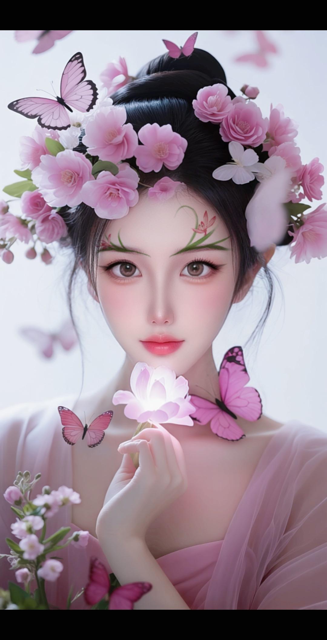 AI粉蝶花仙写真