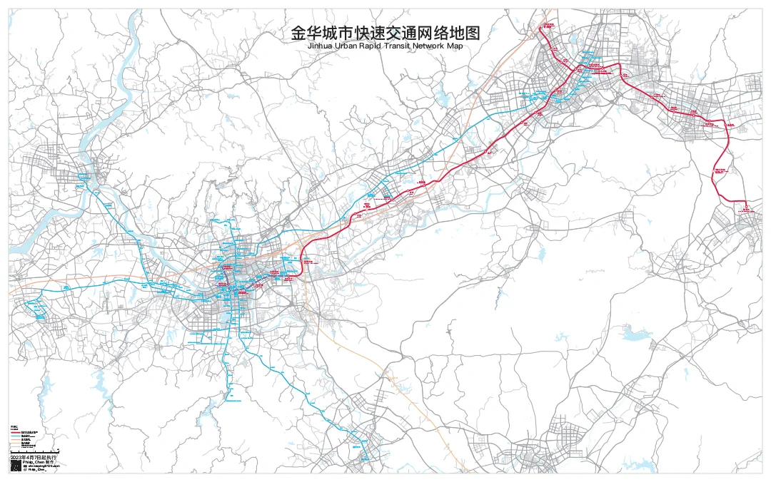 金华城市快速交通网络地图