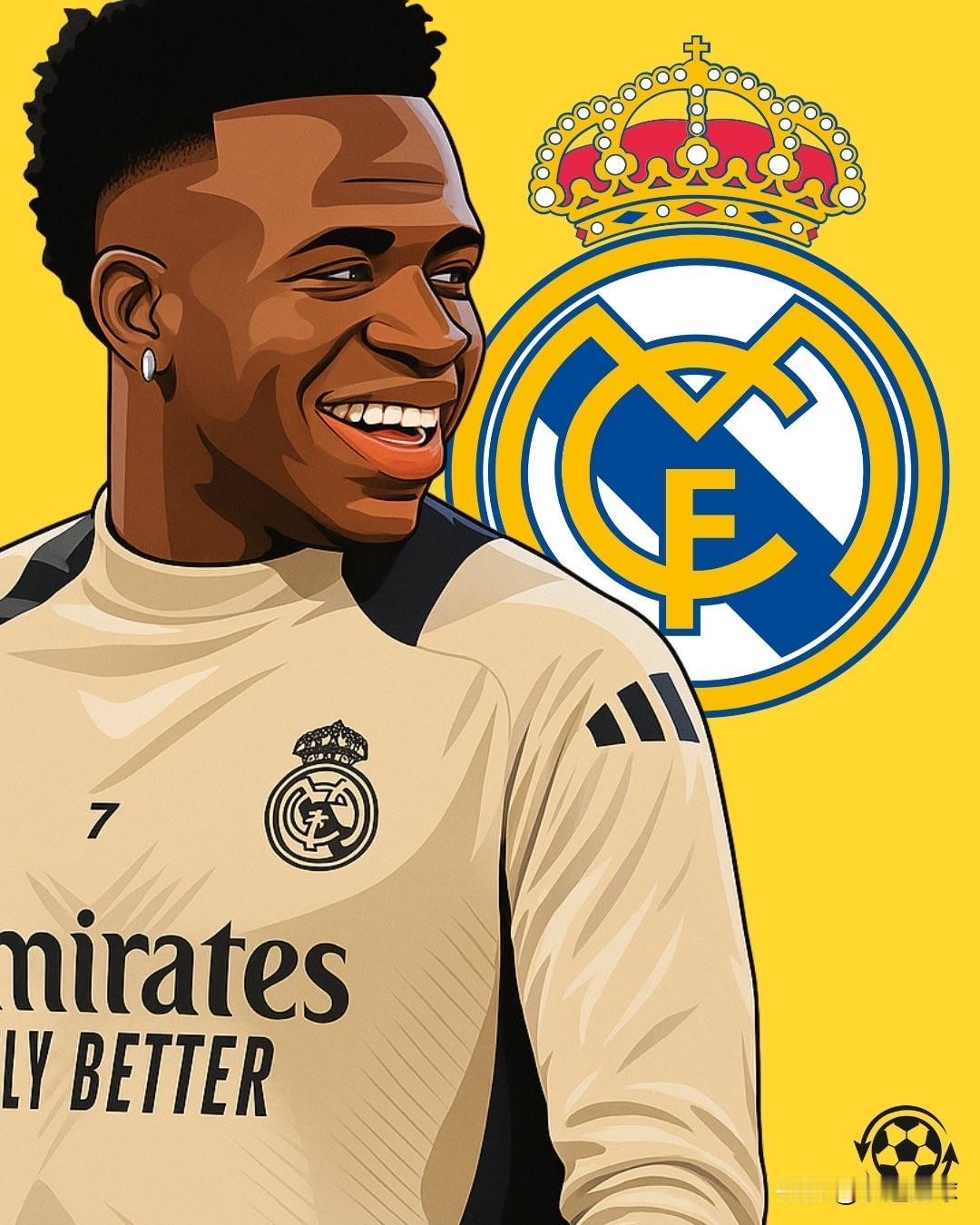 🚨皇家马德里已与巴西前锋维尼修斯·儒尼奥尔达成全面协议，延长其合同。
新合同的