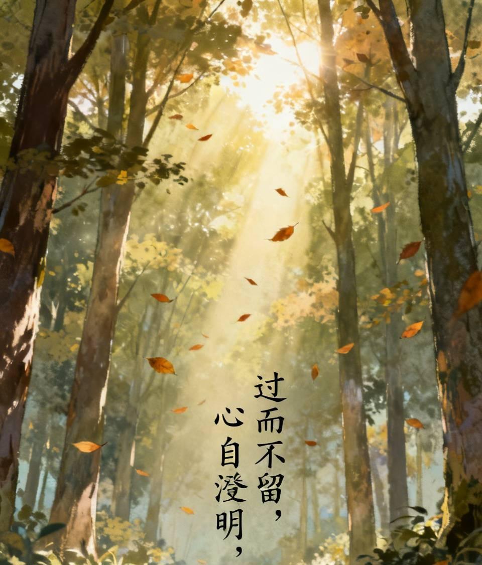 风的过 ️•过而不留，心自澄明。
风穿林而过，不滞留一叶，不带走一尘。它顺应林木
