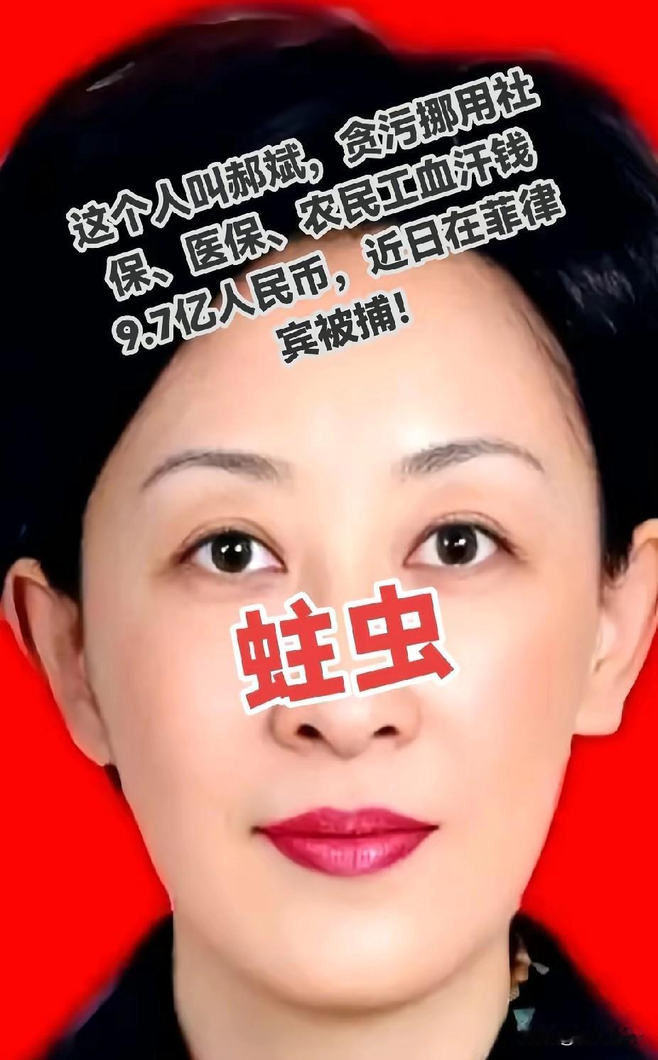 又揪出来一个巨贪，金额高达9.7亿，首富夫人郝斌跨境逃亡失败了！
 
12 月 