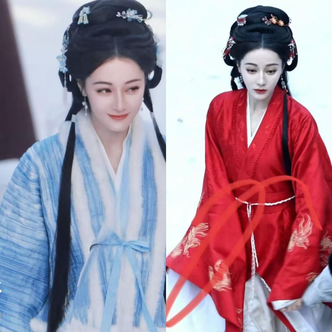 迪丽热巴慕胥辞蓝衣vs红衣  迪丽热巴雪景两套造型  今日路透大放送！迪丽热巴《