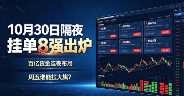 10月30日隔夜挂单8强出炉，百亿资金连夜布局，周五谁能扛大旗？