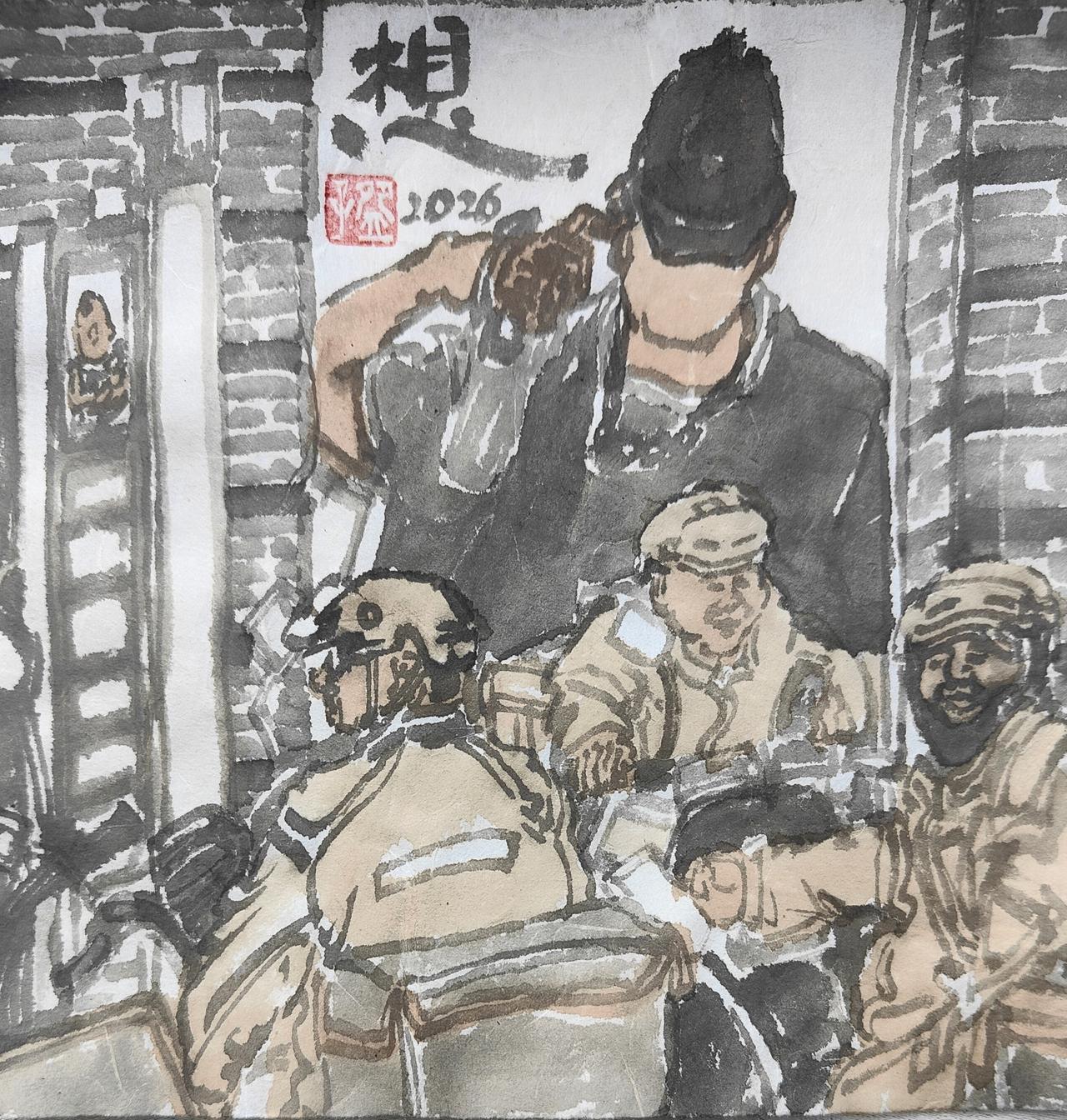 碗子的纸片水墨《步行街No9》
懒得出门也能活得很好，忙忙碌碌也能好好生活，各有