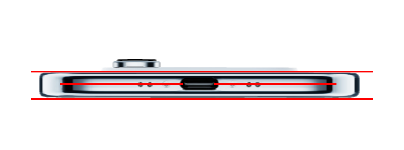 iPhoneAir充电口未居中 眼镜真尖啊各位。我用PS划线看了一下，是居中的。