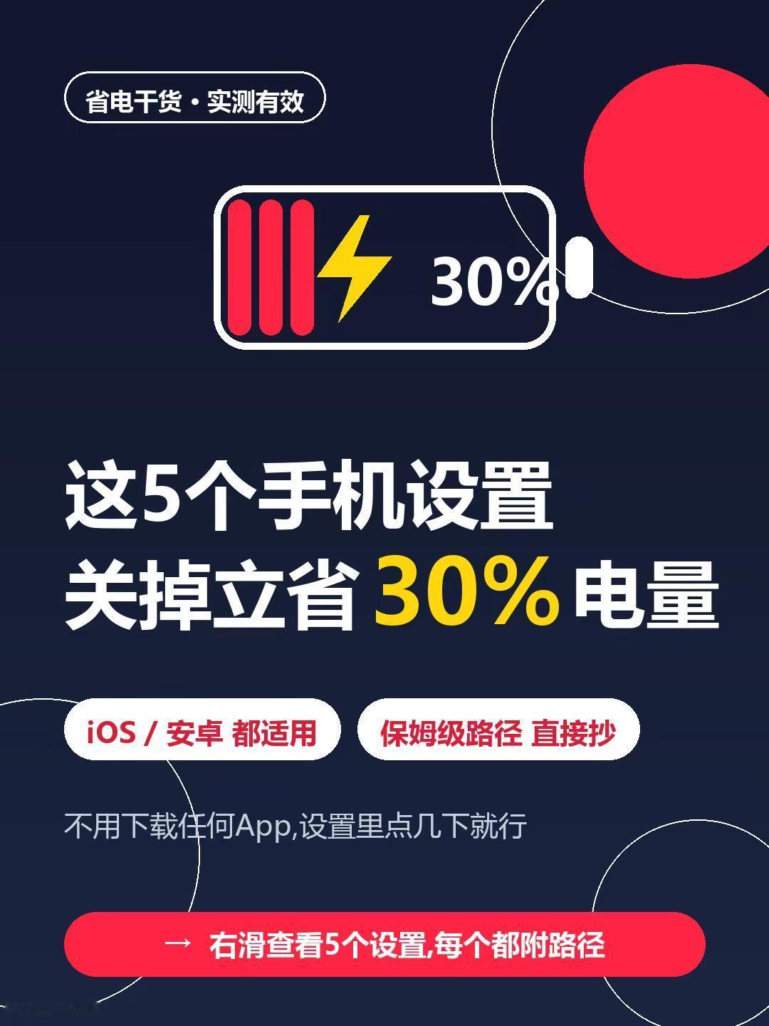数码小白必看!5个设置让续航翻倍。谁懂啊!明明没怎么用手机,电量却哗哗掉,一天三