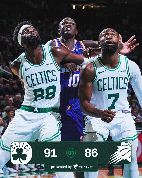 三节比赛结束，我们暂时以91-86领先太阳！波士顿凯尔特人 ｜Different