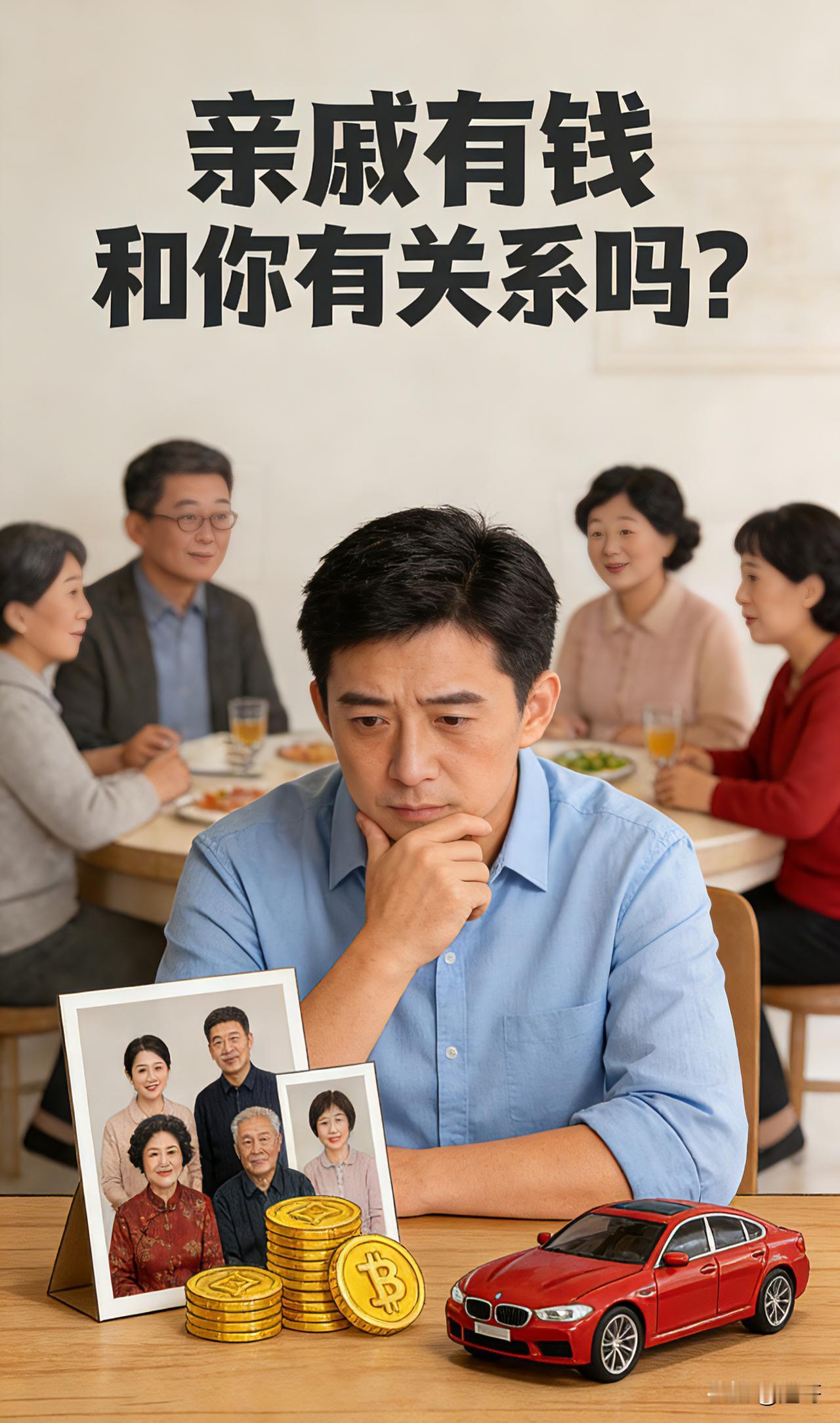 亲戚有钱和你有关系吗?

亲戚有钱，和你真没关系
 
亲戚再有钱，那是人家起早贪