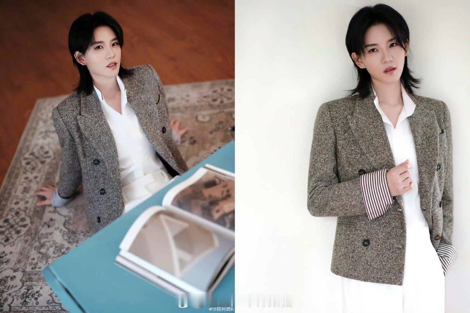 陆柯燃何与这组候场图氛围感拉满了！两人穿搭都简约高级，同框画风和谐养眼，最后默契