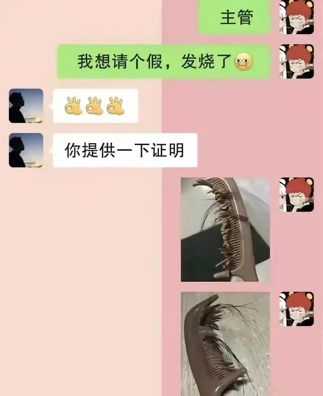 主管：我让你发发烧的照片，不是发烧。