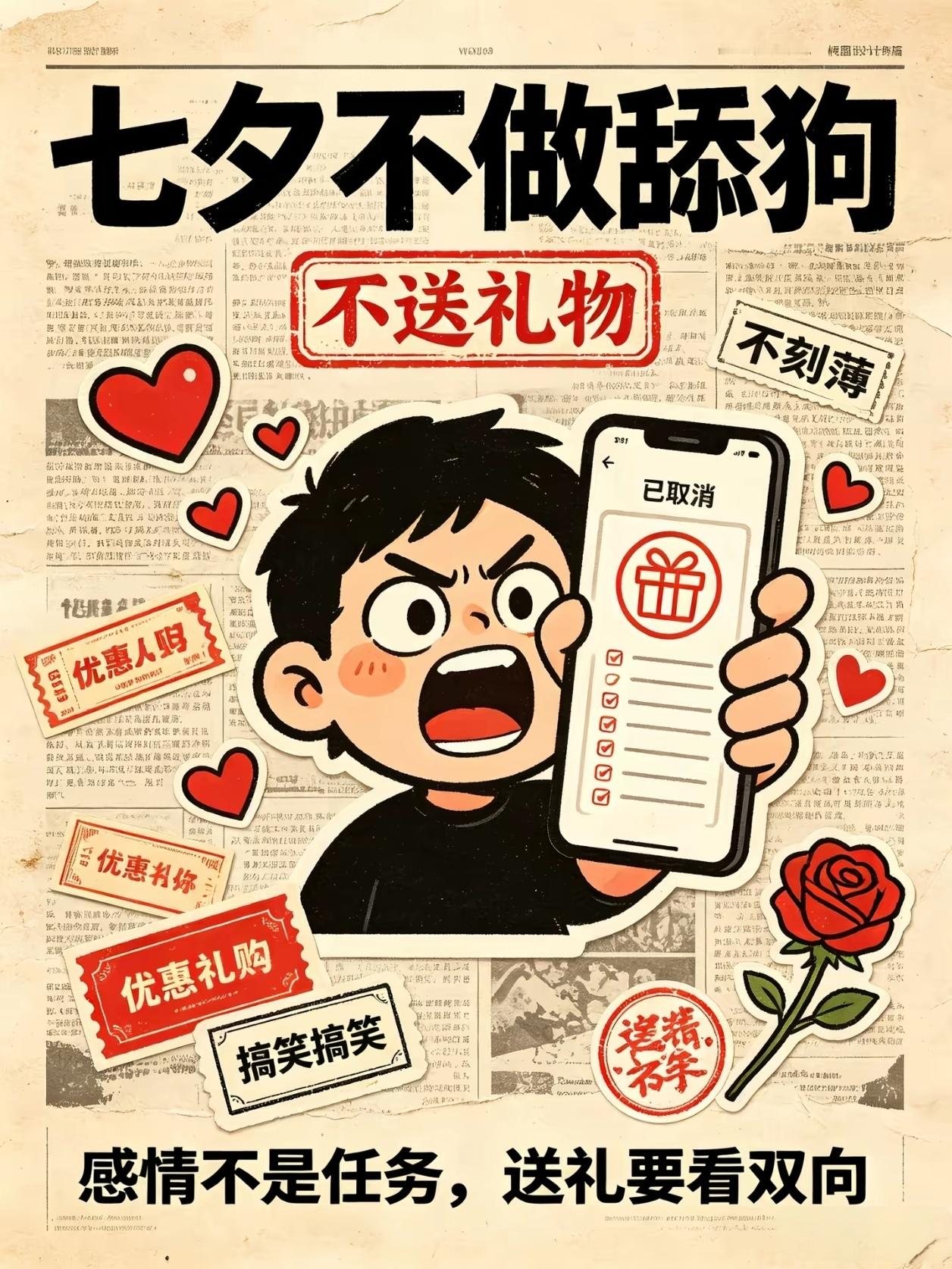 七夕 冷清兄弟们累了不送花不买礼物不跪舔了