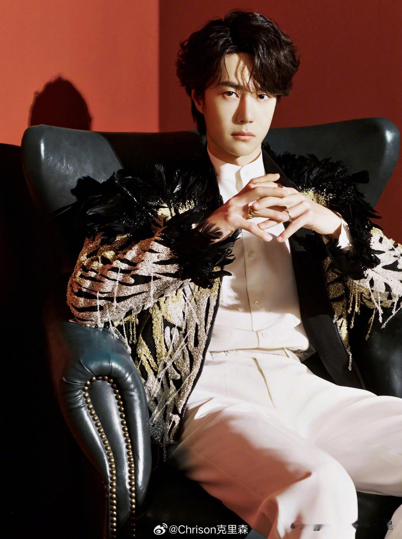 王一博┊春晚造型图释出，身穿Saiid Kobeisy 2026春夏定制系列羽毛