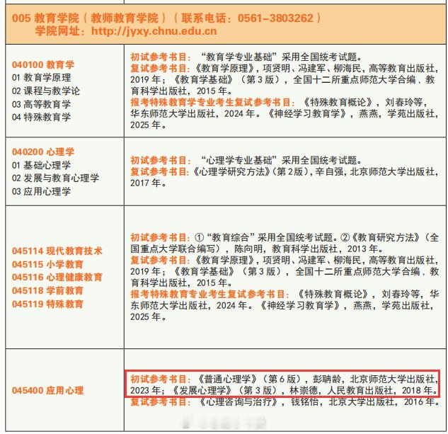 淮北师范大学2027应用心理专硕初试专业课考试科目有调整，删掉了社心、管理、咨询