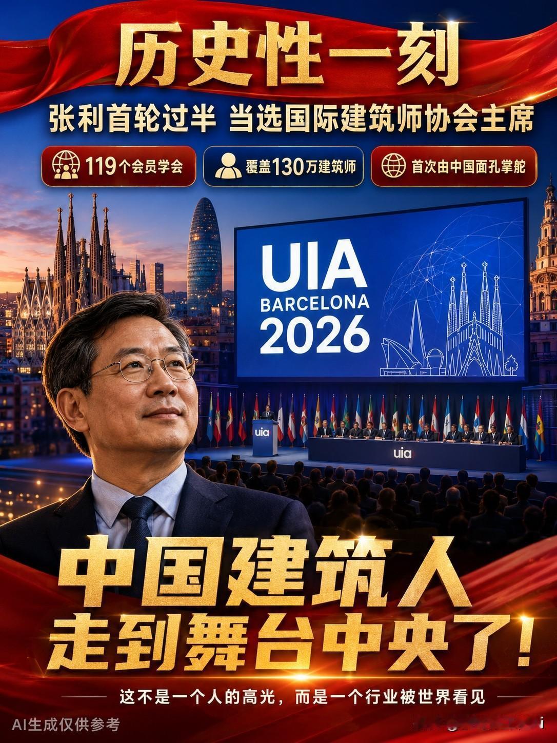 历史性的一刻。巴塞罗那传来的不只是掌声，更是一个清晰的信号。
张利，清华建筑学院