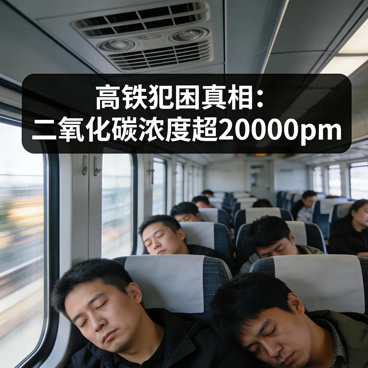 原来坐高铁犯困真不是我的问题！

有人实测高铁车厢二氧化碳浓度超2000ppm，