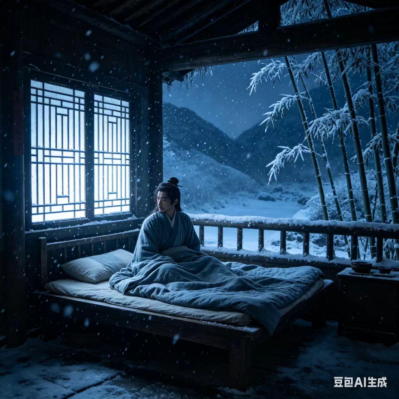 宋代广昌人季公远，颇有诗才。
一次夜宿荒村小店，夜半觉得凉意侵骨，衾薄枕寒，而窗