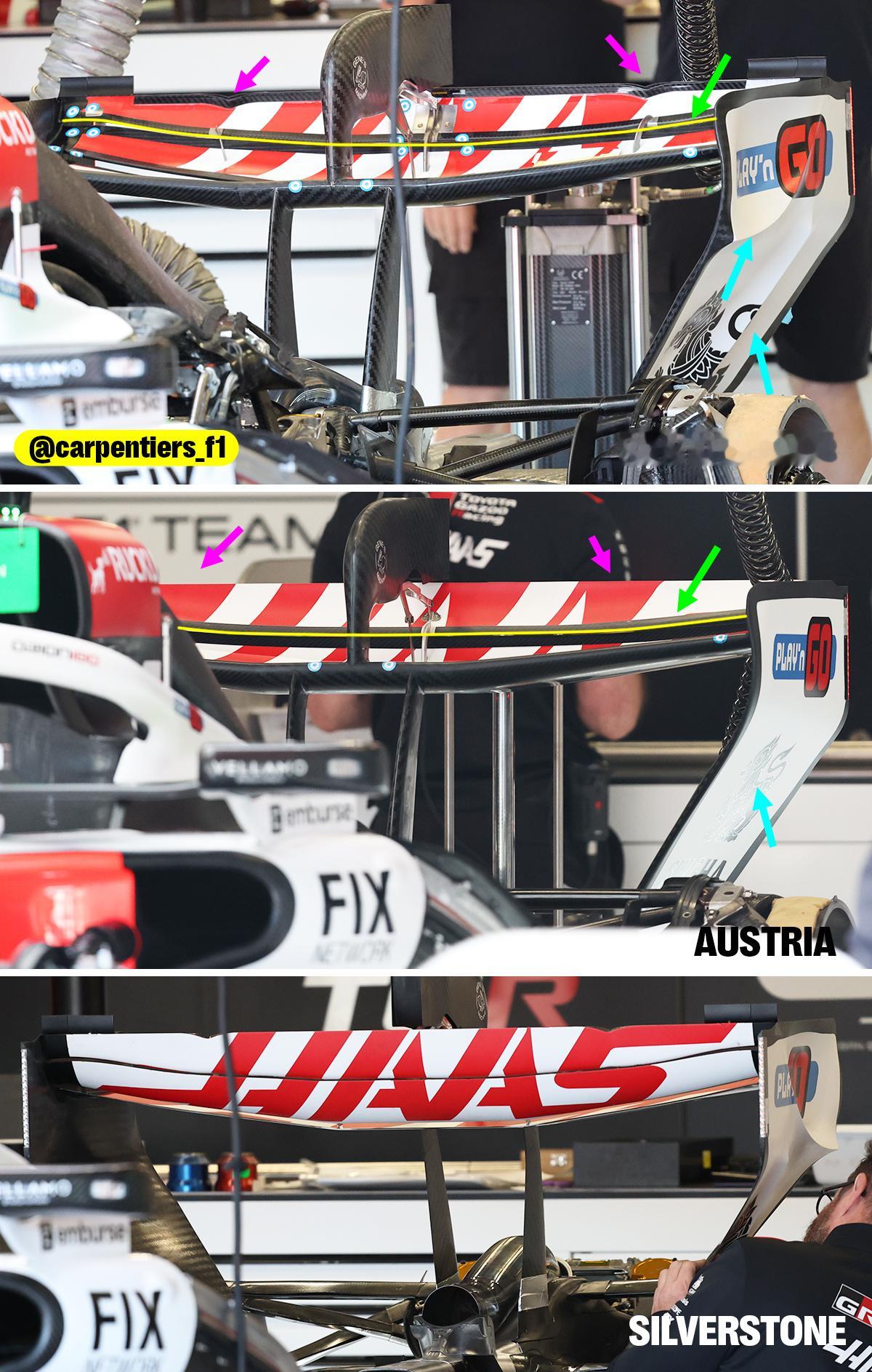 F12026f1英国大奖赛 为了适配银石高速赛道的特性，哈斯的新尾翼和威廉姆斯的
