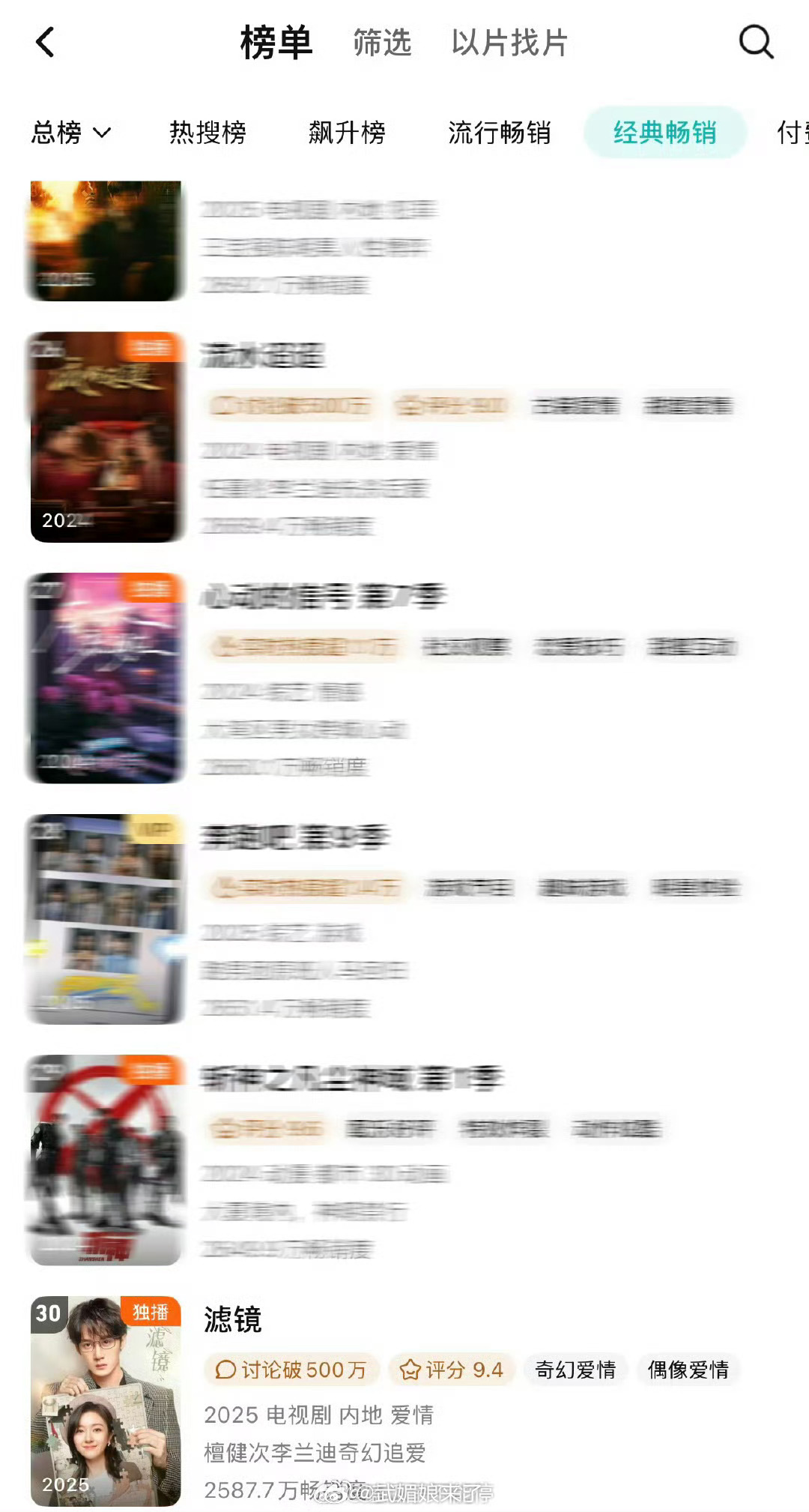 檀健次李兰迪《滤镜》上腾讯年榜了，长尾不错👍 ​​​