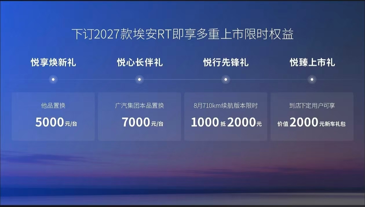 9万级宁德长续航全能家轿埃安RT陪奋斗者走更远2027款埃安RT2027款AIO
