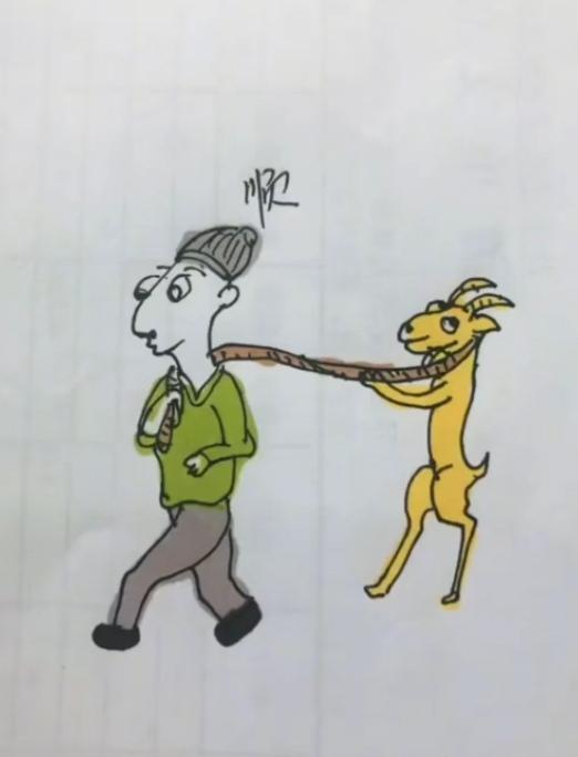 〔看图猜成语〕图中隐藏成语。你能看出来吗？拭目以待。温馨提示：谐音猜个字。