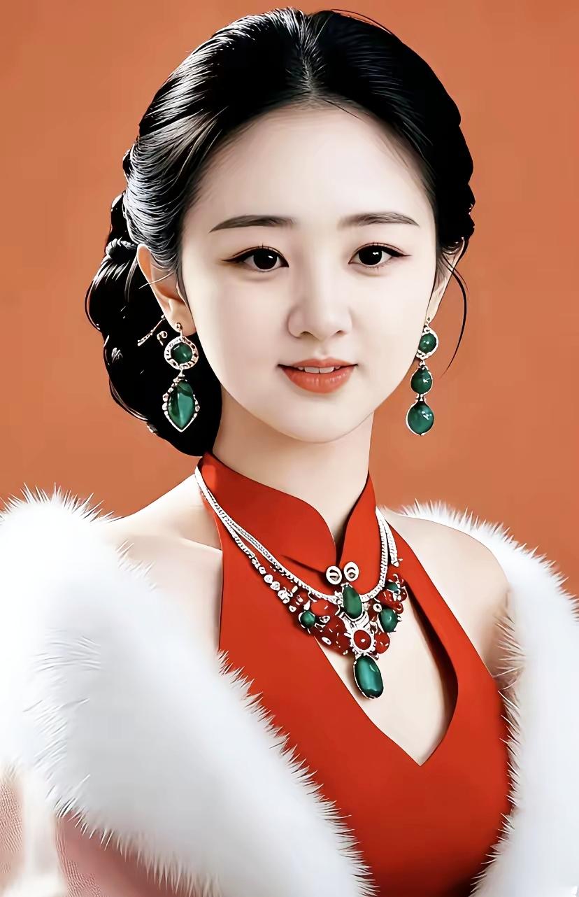 优雅红衣，绿宝石闪耀，复古风穿搭