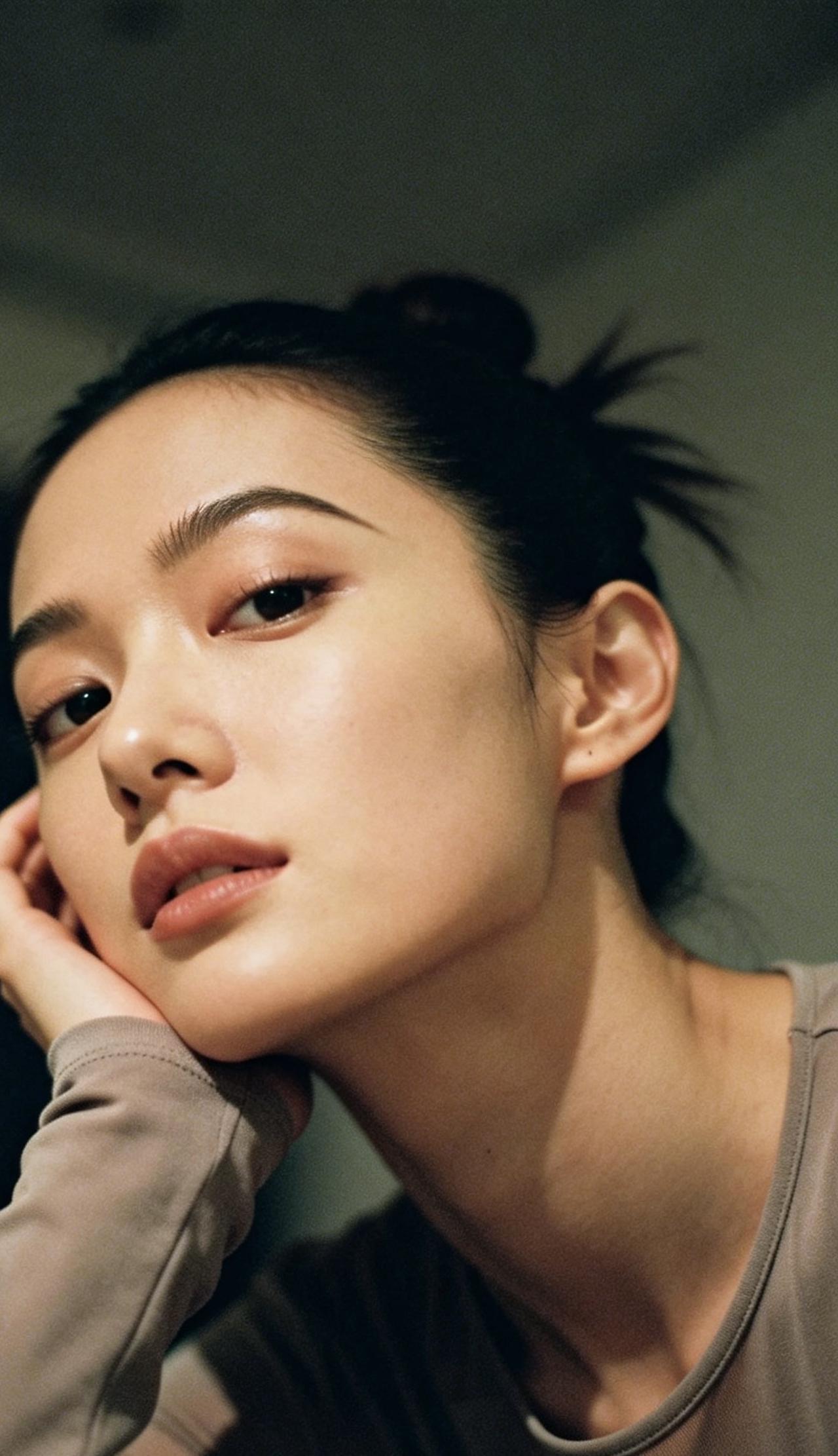 精美壁纸（725)🌈
📝定格25岁都市气质女生。瓜子脸、细长眉眼，随性盘发，